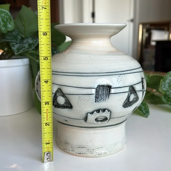 Handmade Pottery Vase Abstract Shapes Husby - Picture 10 of 12